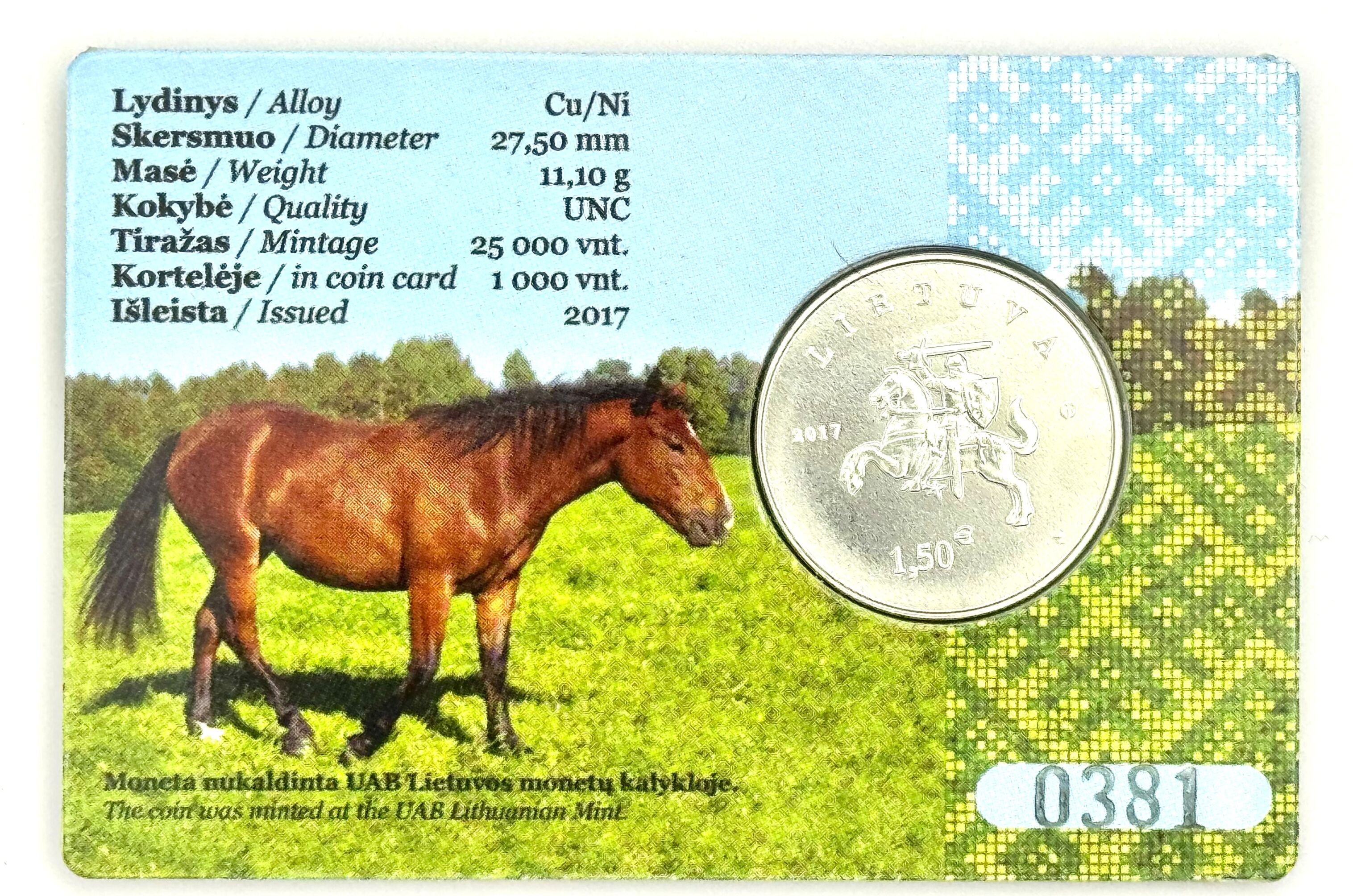 Coin dedicated to the Lithuanian Hound and the Samogitian Hound. 2017.